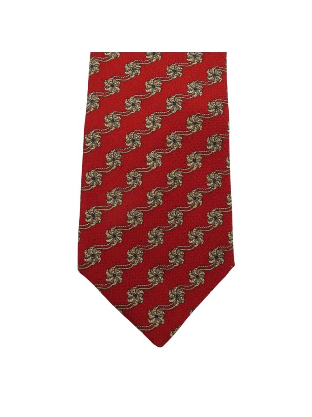 VTG Valentino Cravatte Red Floral Swirl Necktie Tie All Silk Made in Italy Men